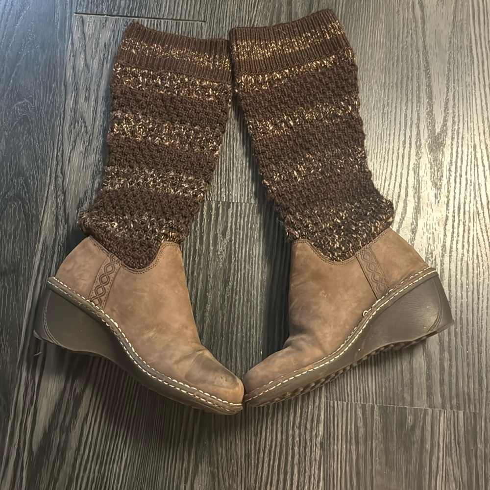 🍍 Ugg Boots Sz 8 Womens Leather Leg Warmer Sheepskin Lining 🍍